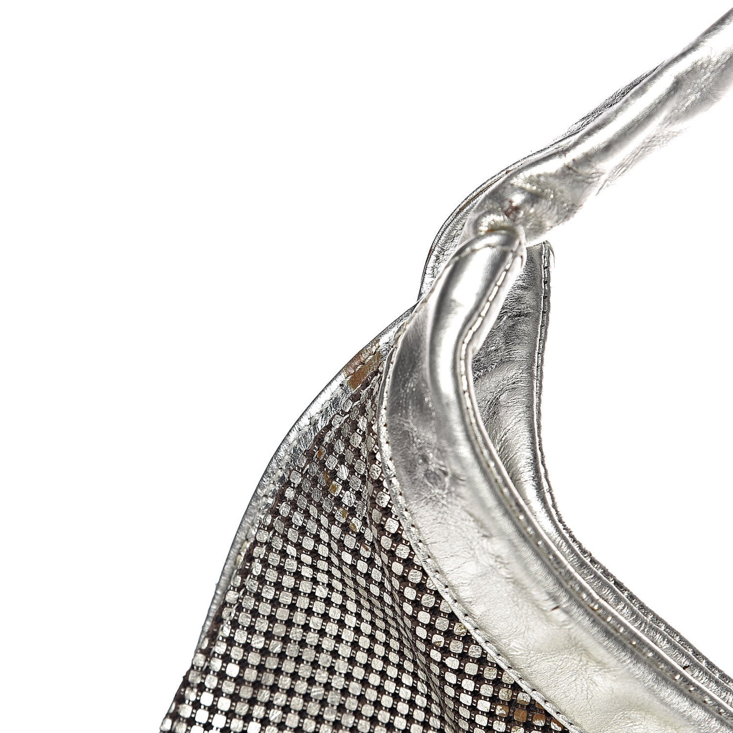 Metallic Perforated Lambskin Hollywood Hobo Silver