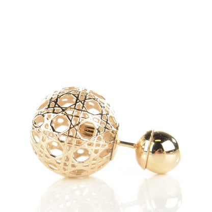 Christian Dior Cannage Mise En Dior Tribal Earrings Gold 2 of 5