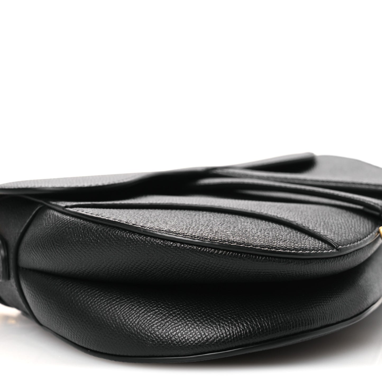 Grained Calfskin Saddle Bag Black