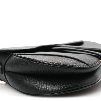 Christian Dior Grained Calfskin Saddle Bag Black 9 of 11