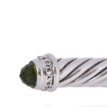 David Yurman Sterling Silver Diamond Peridot 5mm Cable Classics Bracelet 4 of 4