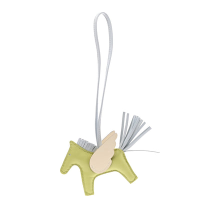 Hermes Milo Lambskin Grigri Rodeo Pegase Horse Bag Charm MM Jaune Bourgeon Bleu Brume Nata 1 of 5