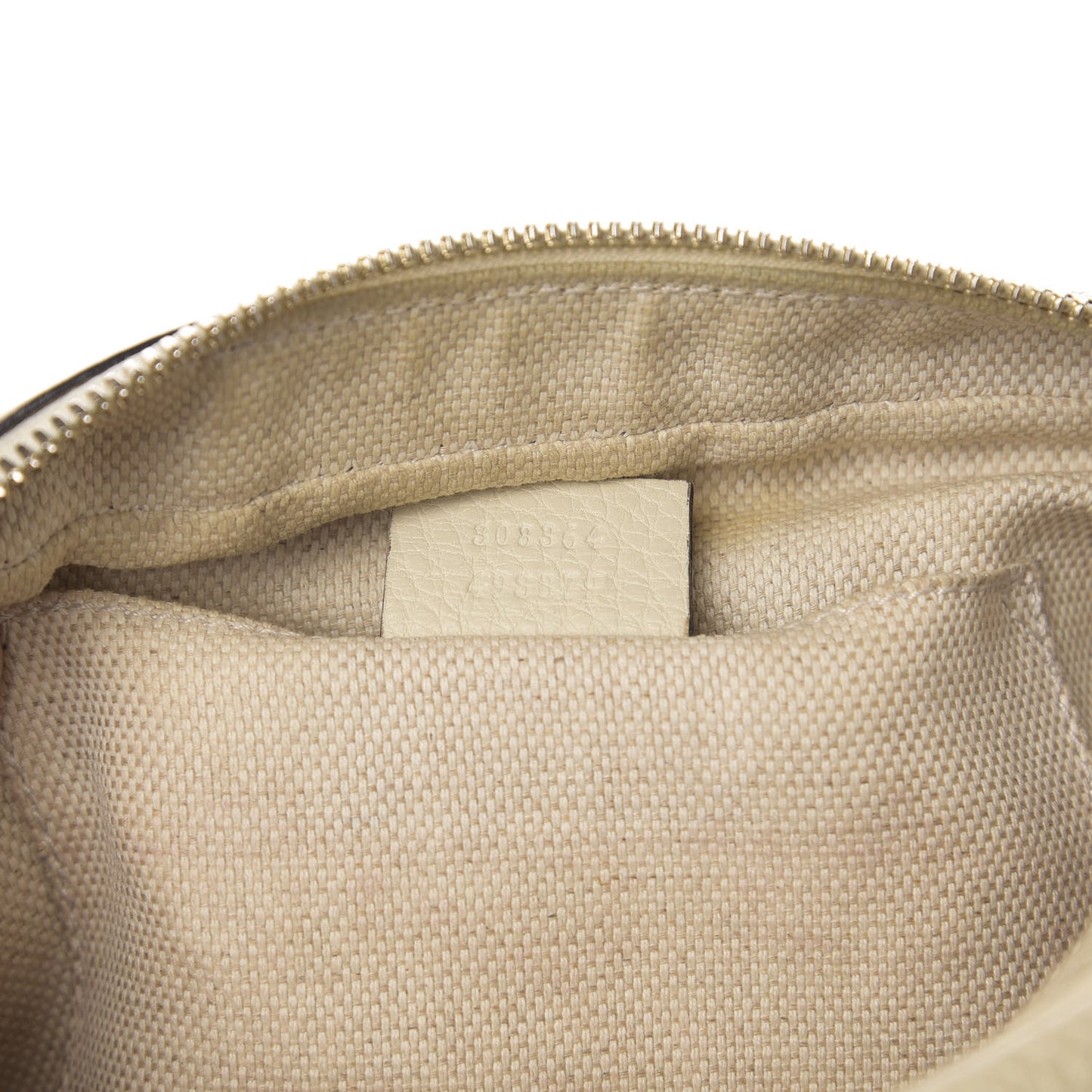 Pebbled Calfskin Small Soho Disco Bag Off White