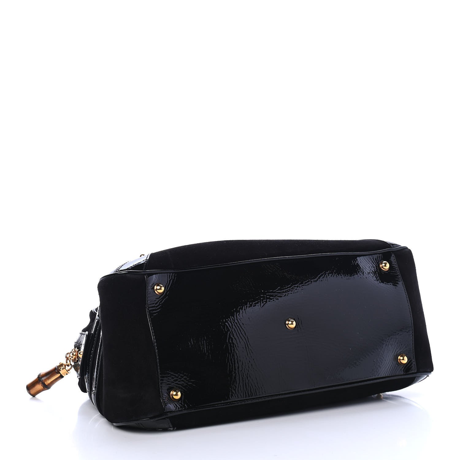 Gucci Suede Patent Large Wave Boston Black 3 of 4