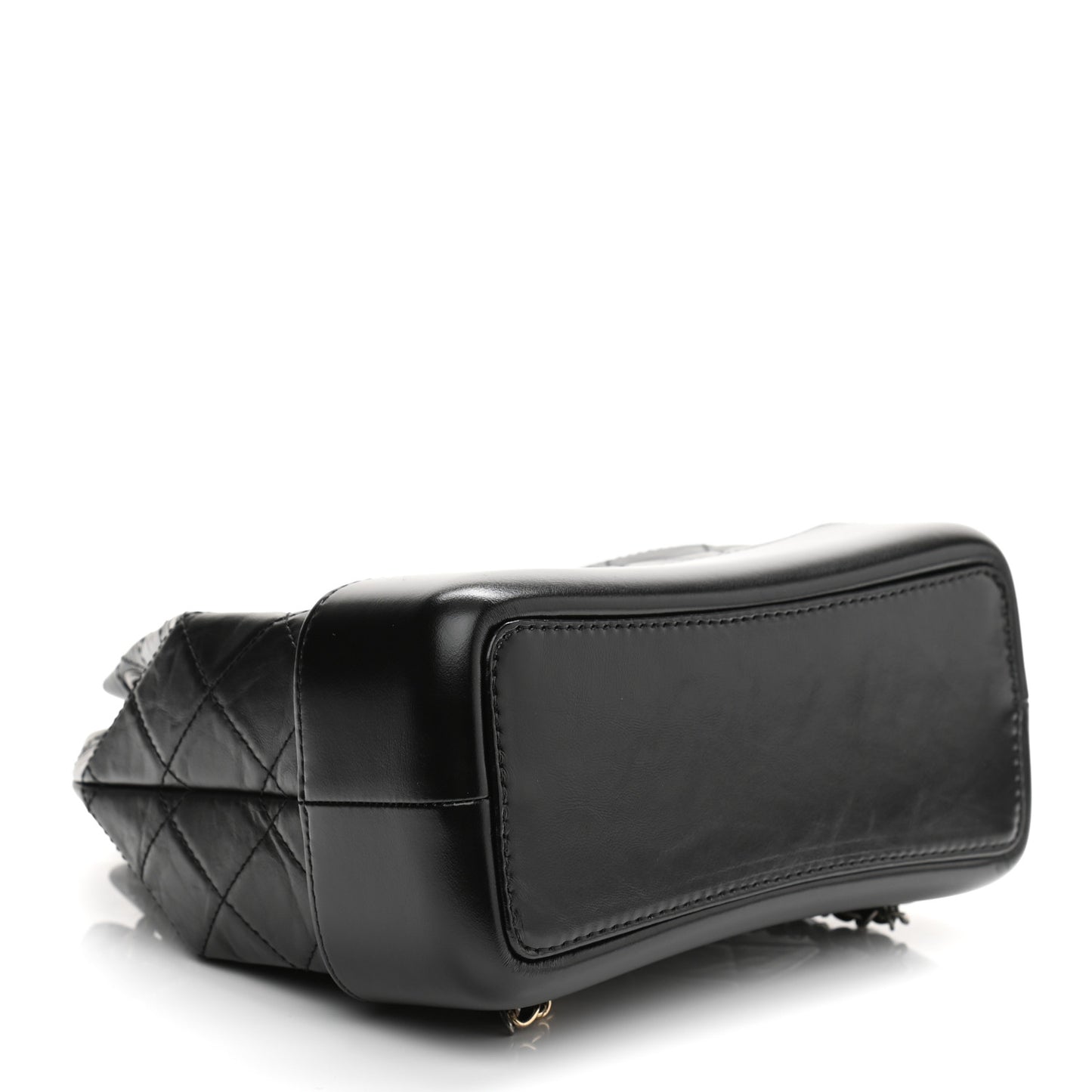 Aged Calfskin Quilted Small Gabrielle Backpack Black