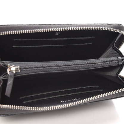 Chanel Metallic Caviar Quilted Medium Zip Around Wallet Black 5 of 9