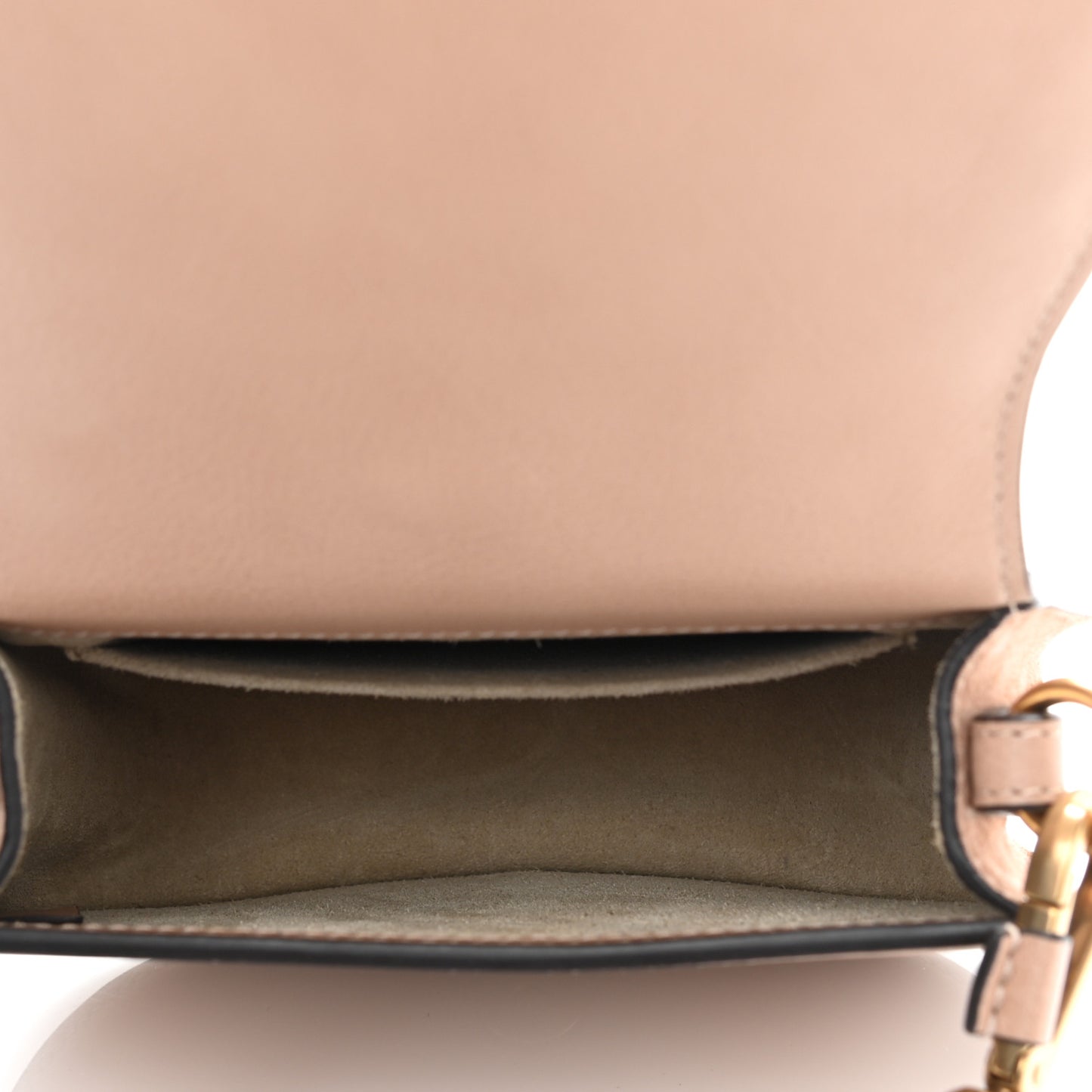 Calfskin Suede Small Nile Bracelet Bag Biscotti Beige