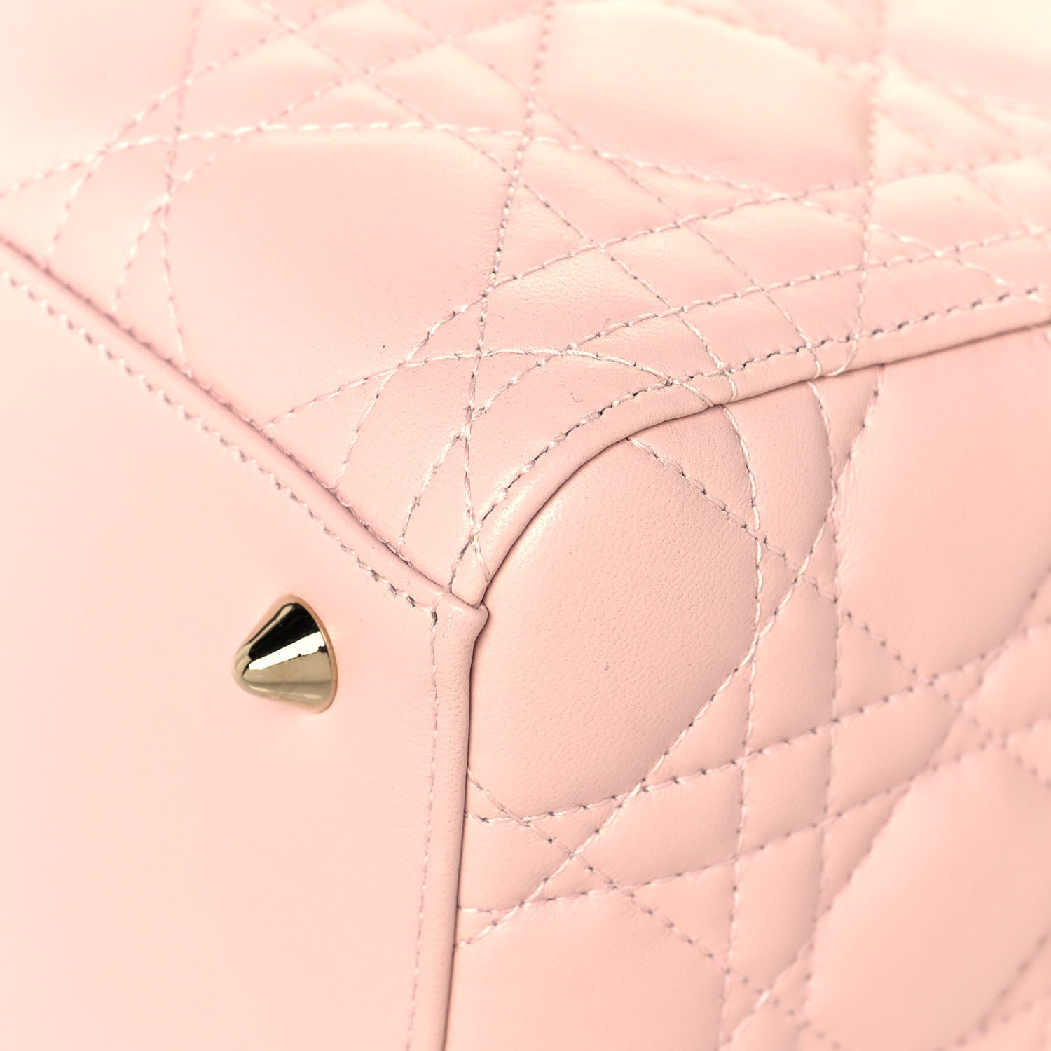 Christian Dior Lambskin Cannage Medium Lady Dior Light Pink 9 of 13