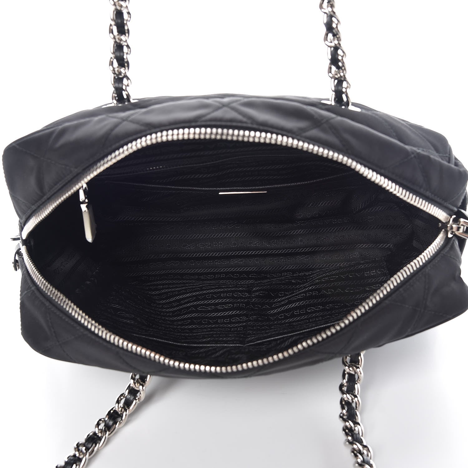 Prada Nylon Tessuto Impuntu Quilted Shoulder Bag Black 5 of 12