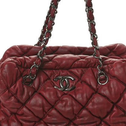 Chanel Calfskin Bubble Quilt Bowler Bordeaux 8 of 12