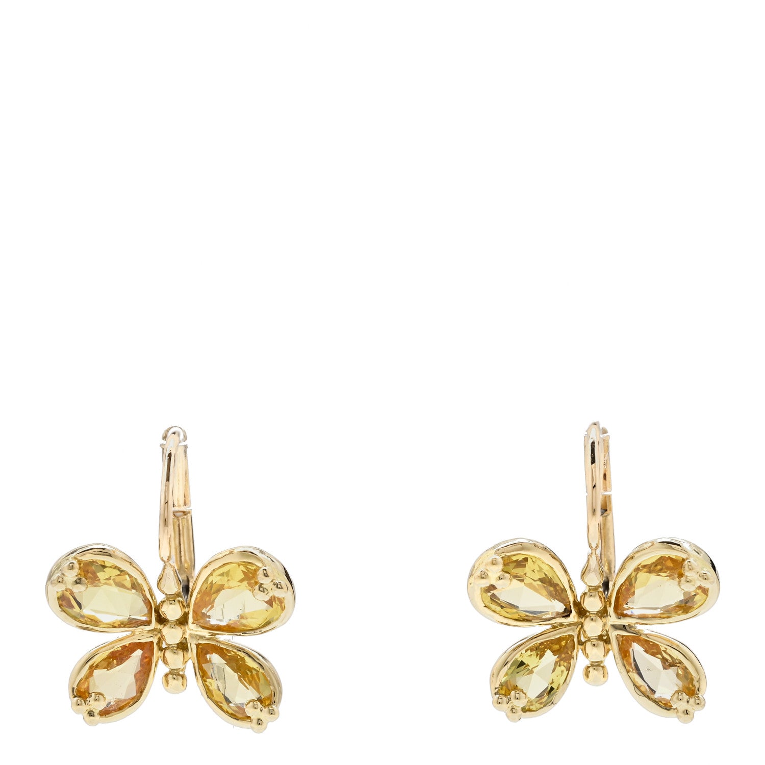 Temple St. Clair 18K Yellow Gold Yellow Sapphire Butterfly Drop Earrings 1 of 4