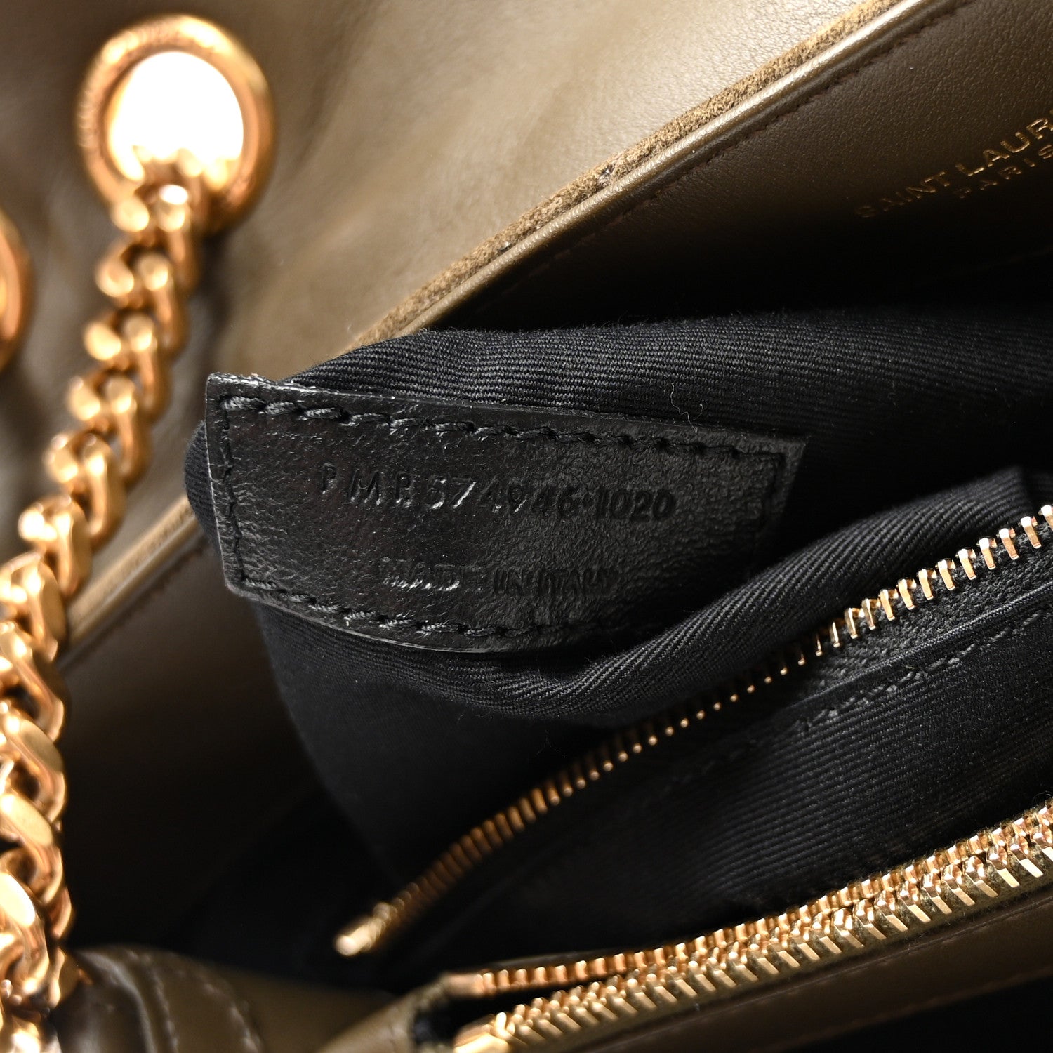 Saint Laurent Suede Y Quilted Monogram Medium Loulou Chain Satchel Seaweed 7 of 10