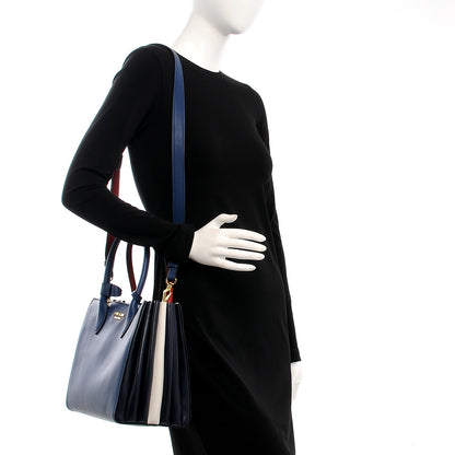 Prada Soft Calf Medium Bibliotheque Tote Blue Red 2 of 8