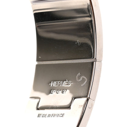 Hermes Enamel Charniere Uni Wide Hinged Bracelet L White 4 of 4