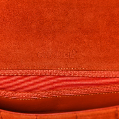Chanel Suede Square Double Stitch Flap Orange 6 of 12
