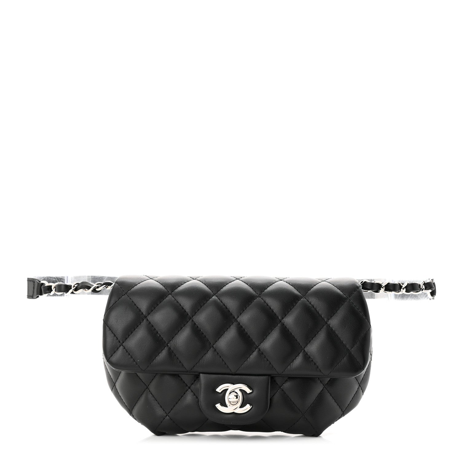 Chanel Calfskin Quilted CC Uniform Flap Belt Bag Black 1 of 11