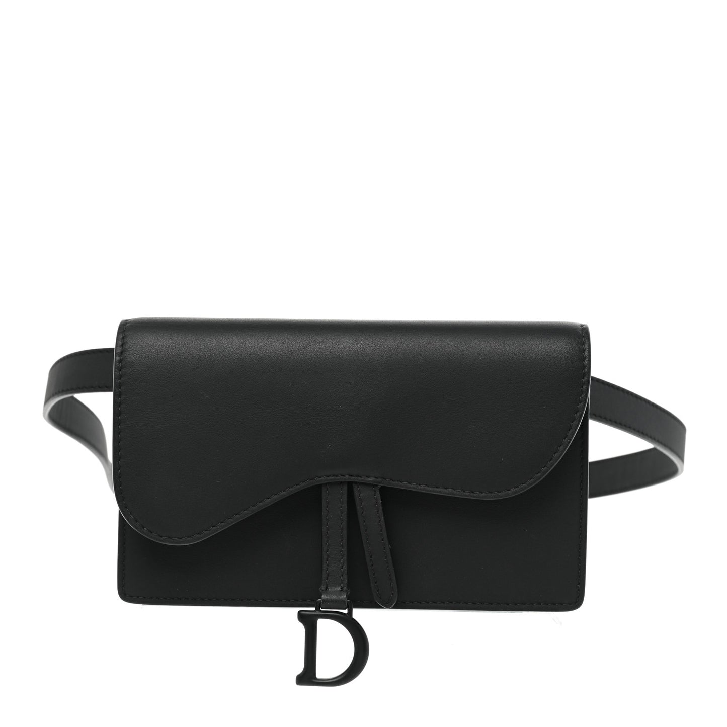 Ultra Matte Calfskin Saddle Belt Bag Black
