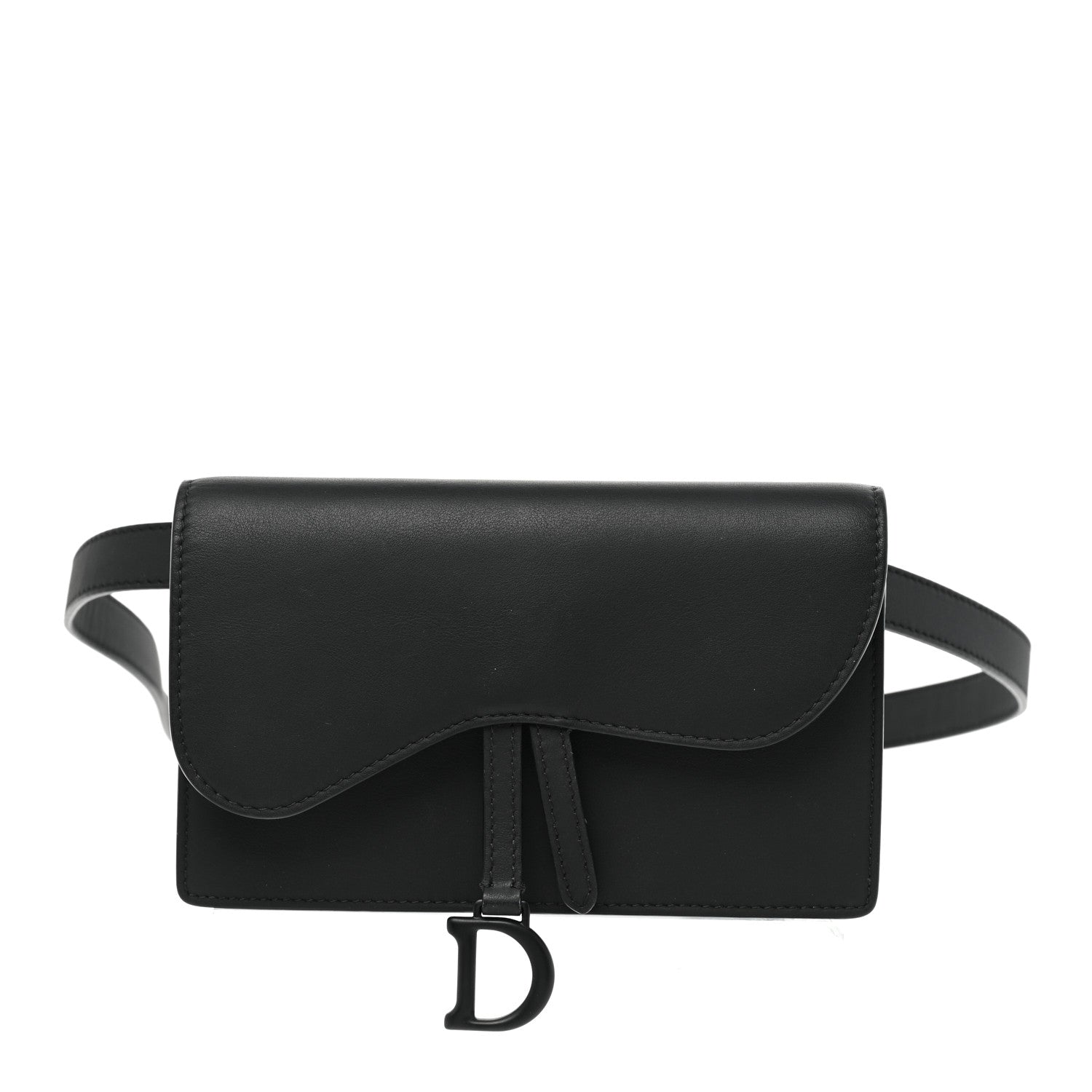 Christian Dior Ultra Matte Calfskin Saddle Belt Bag Black 1 of 15