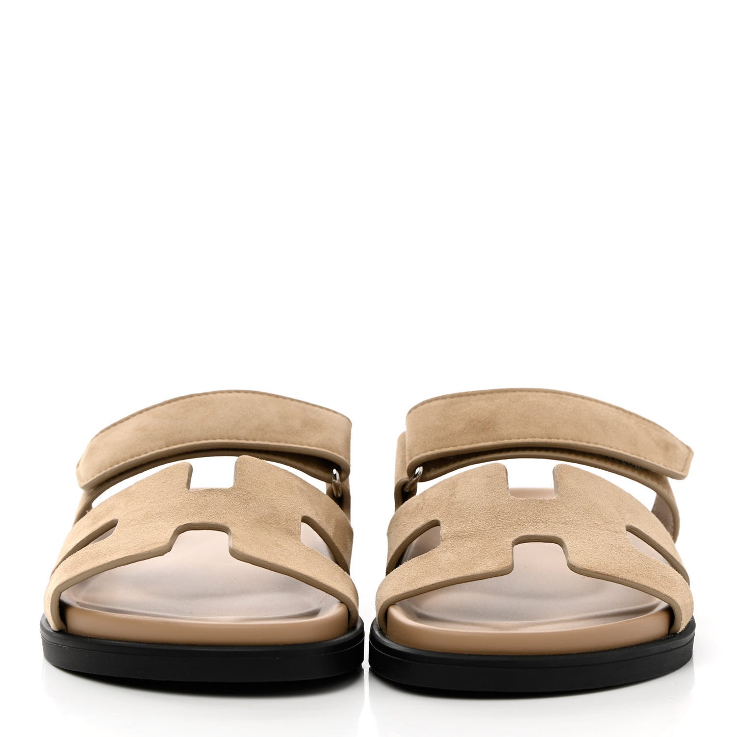 Suede Goatskin Womens Chypre Sandals 36 Beige Argile
