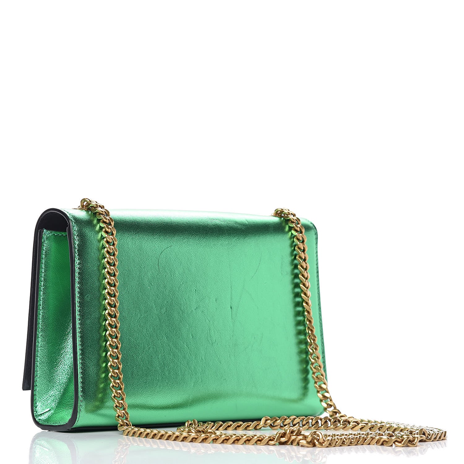Saint Laurent Nappa Silk Small Classic Monogram Kate Satchel Jasmine Green 3 of 18