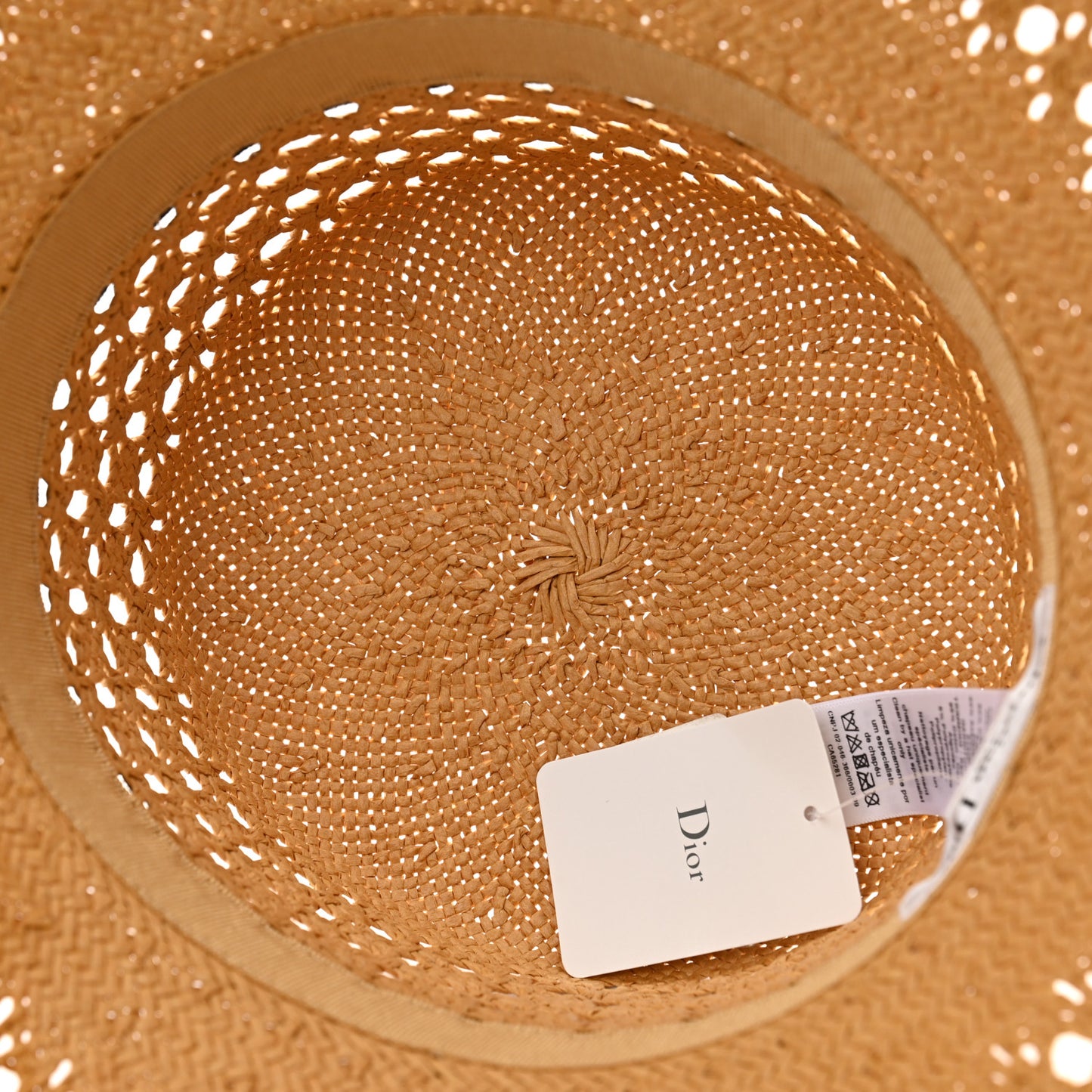 Straw Embroidered Bob Naughtily Large Brim Hat 58 Blue Multicolor