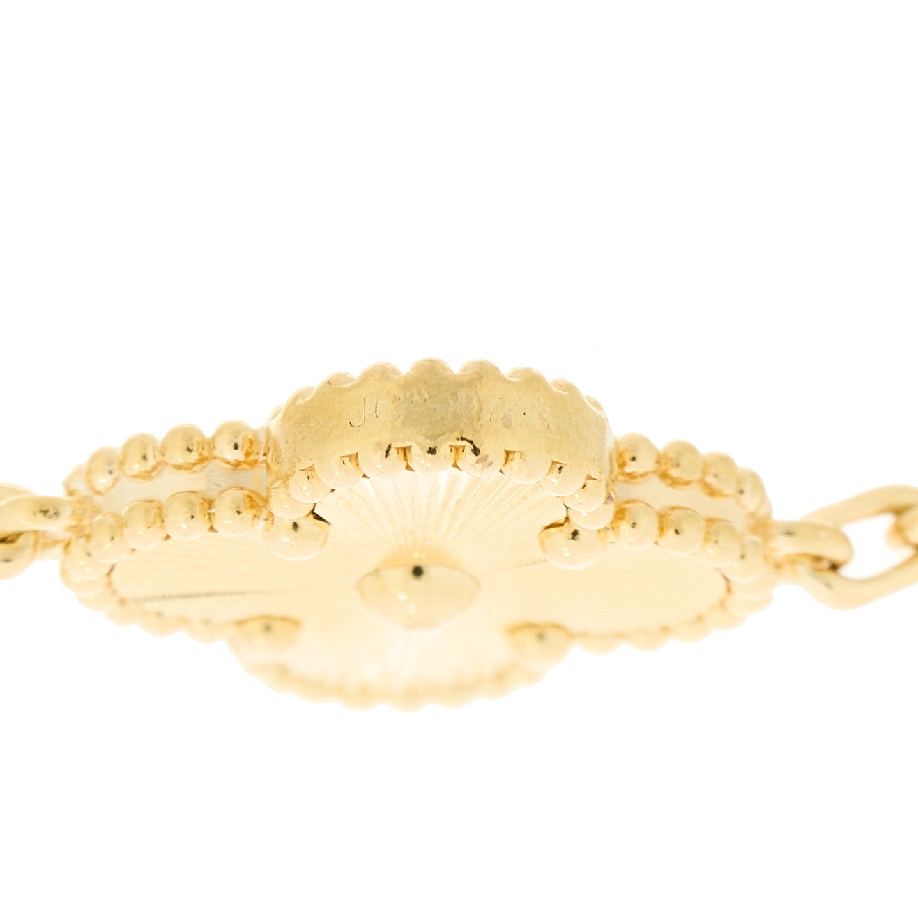 18K Yellow Gold 5 Motifs Guilloche Vintage Alhambra Bracelet