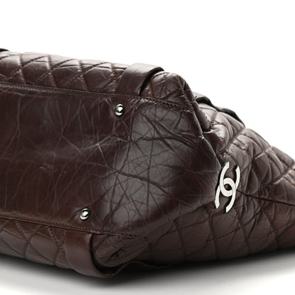 Chanel Distressed Lambskin Vintage Ligne Lady Braid Tote Brown 10 of 14
