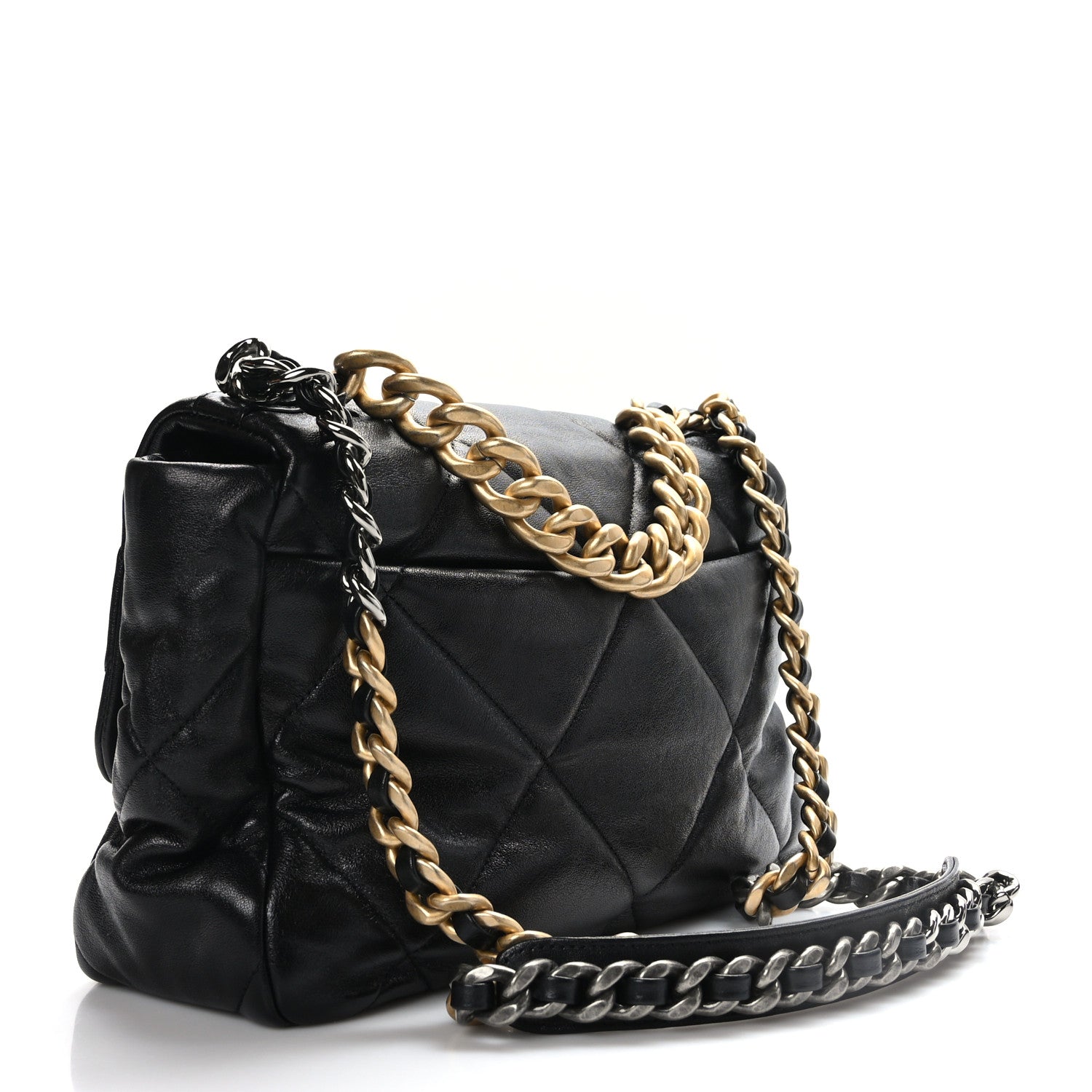 Chanel Lambskin Quilted Large Chanel 19 Flap Black 3 of 9