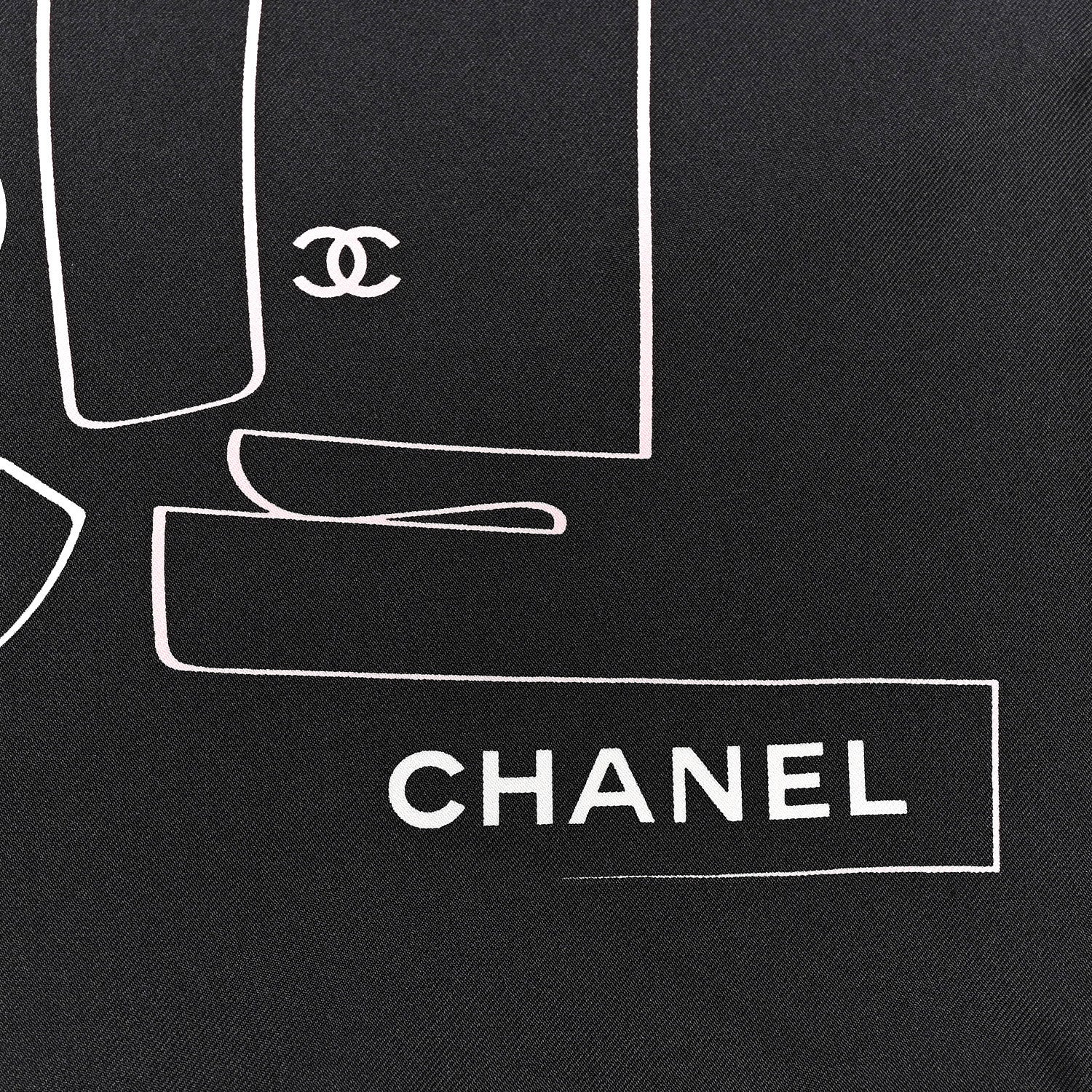 Chanel Silk CC Square Scarf Black Multicolor 2 of 4