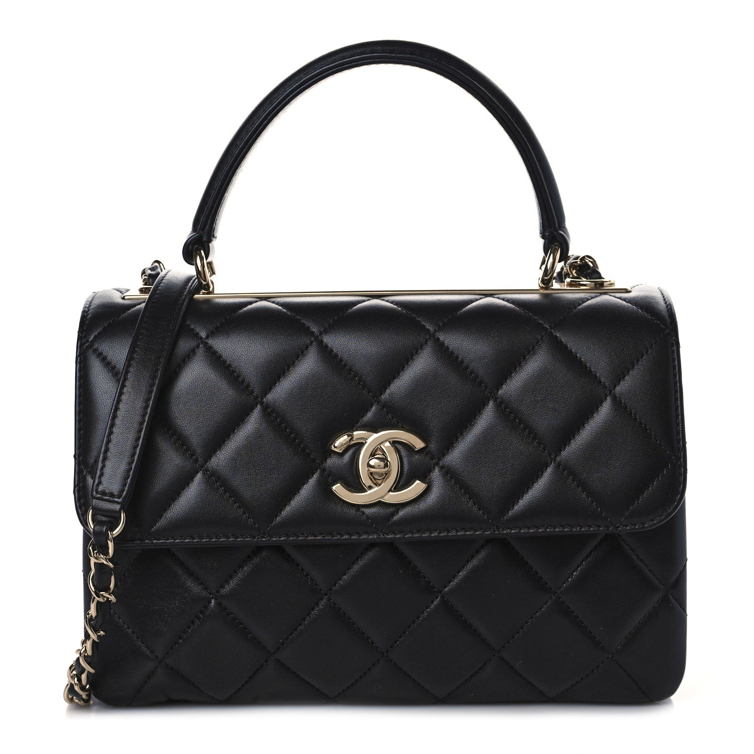Chanel Lambskin Quilted Small Trendy CC Dual Handle Flap Bag Black 1 of 9