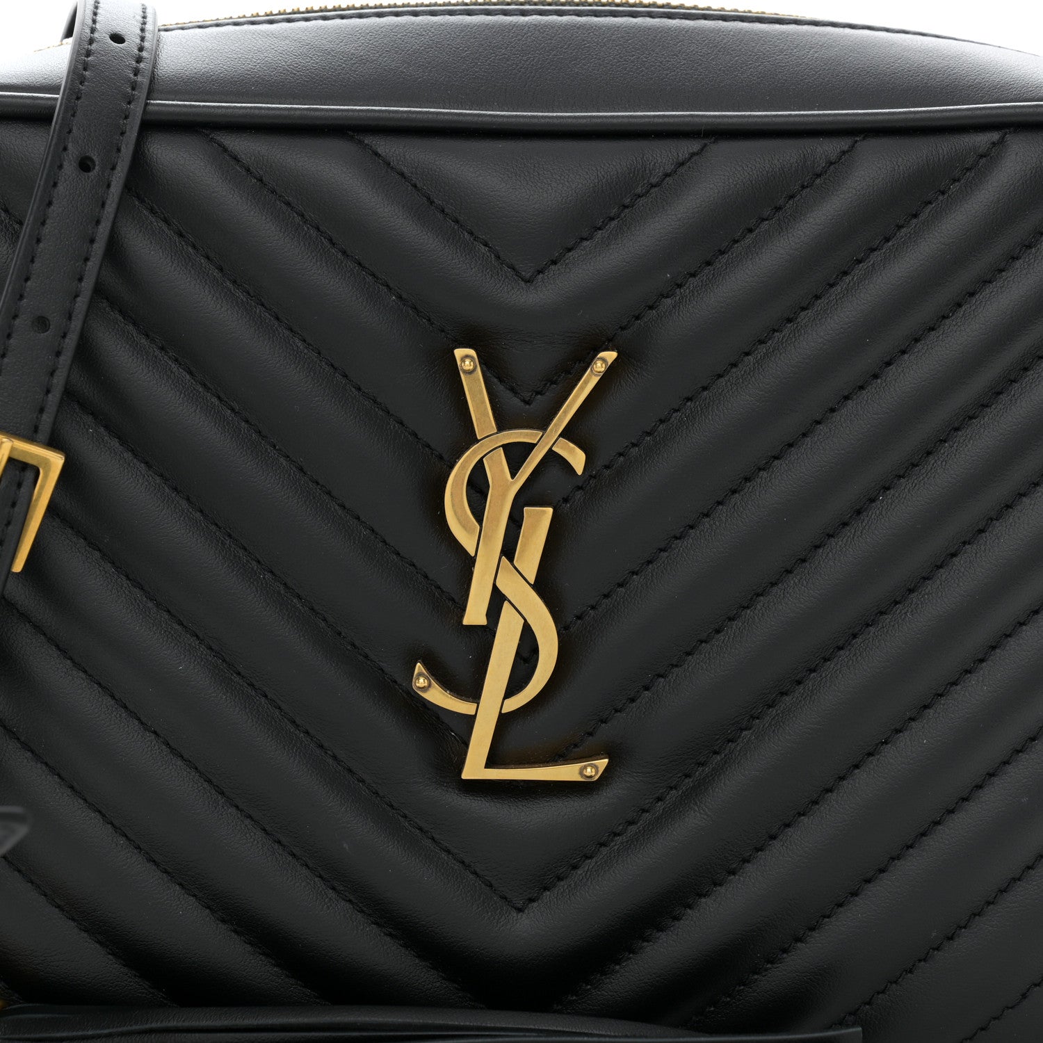 Saint Laurent Calfskin Matelasse Monogram Lou Camera Bag Black 8 of 10