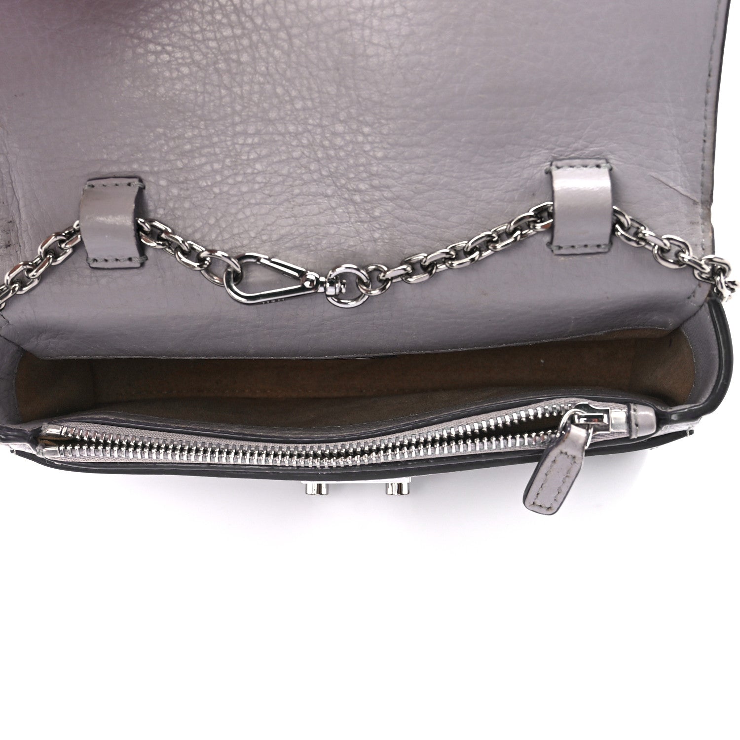 MCM Calfskin Ottomar Wallet On Chain Grey 4 of 9