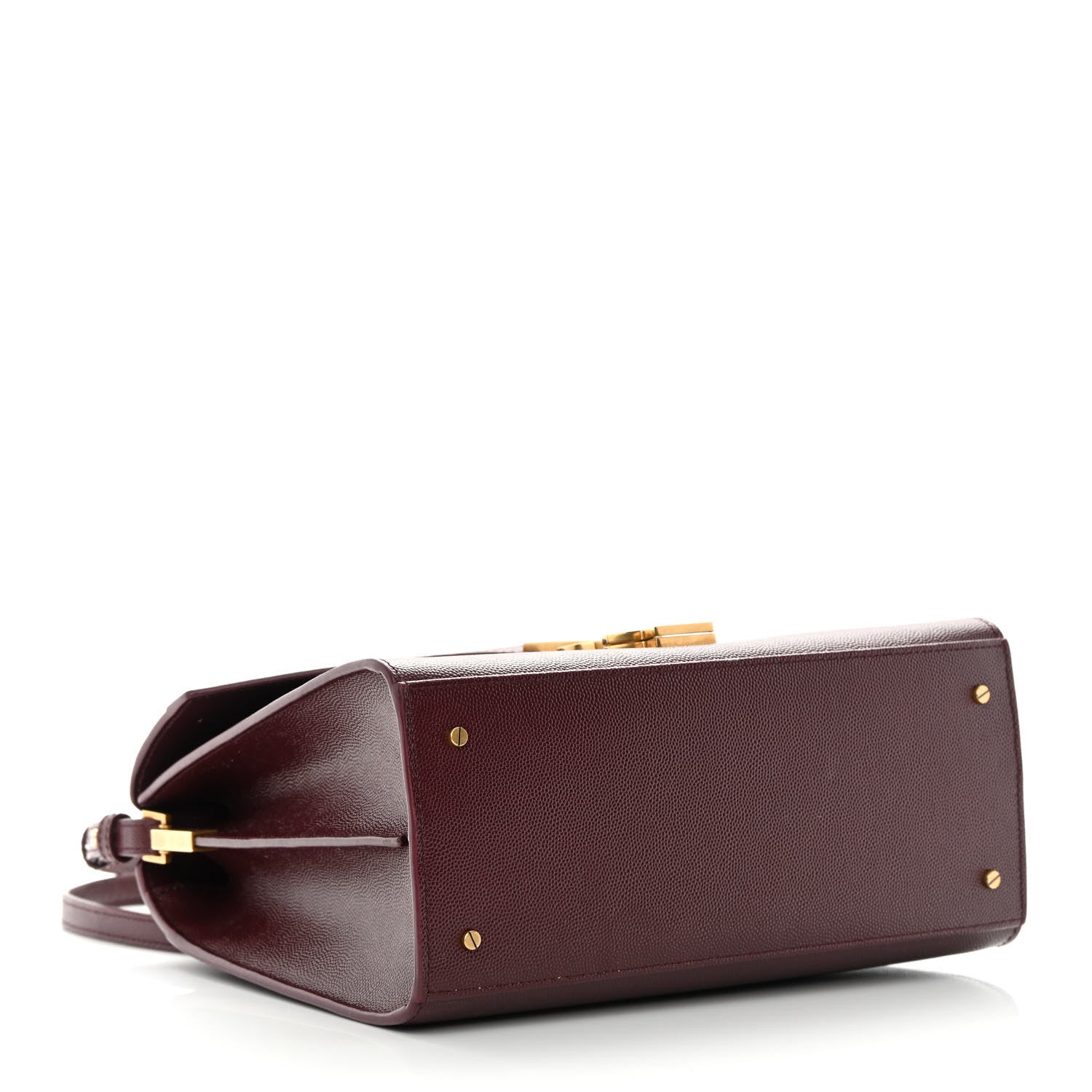 Saint Laurent Grain de Poudre Medium Classic Monogram Cassandra Top Handle Rouge Legion 3 of 12