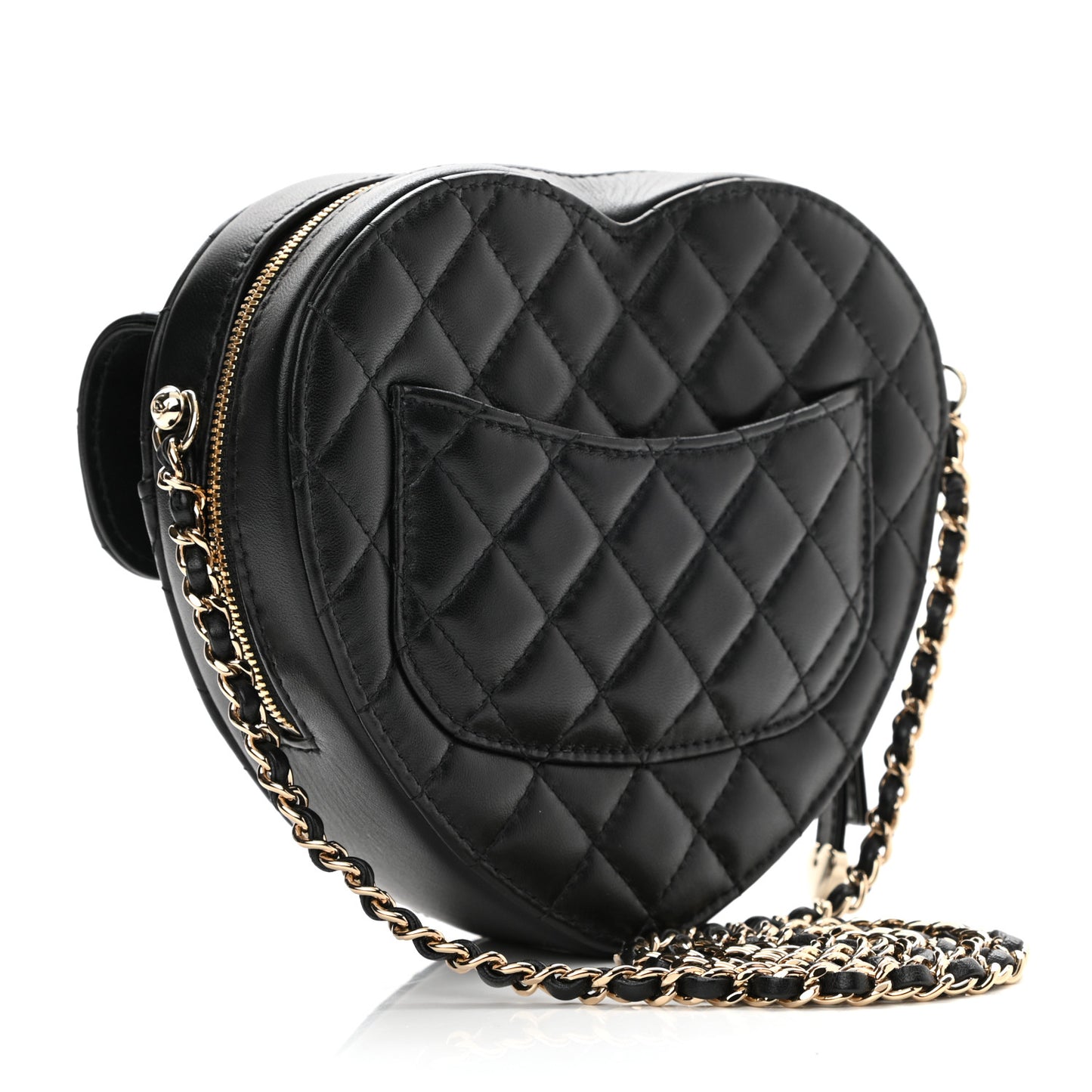Lambskin Quilted CC In Love Heart Bag Black