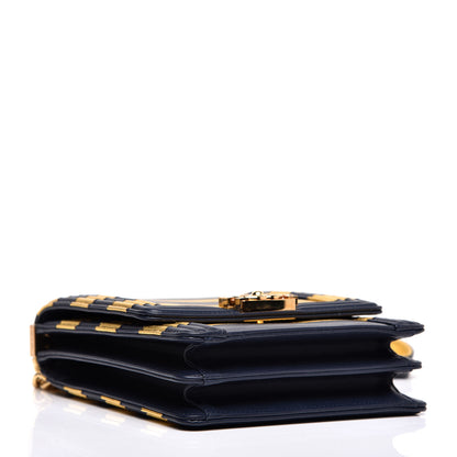 Chanel Metallic Lambskin Striped North South Boy Flap Navy Gold 4 of 11