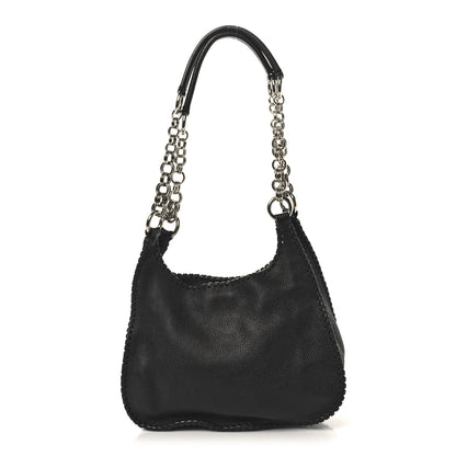 Prada Vitello Daino Chain Braided Hobo Black 1 of 11