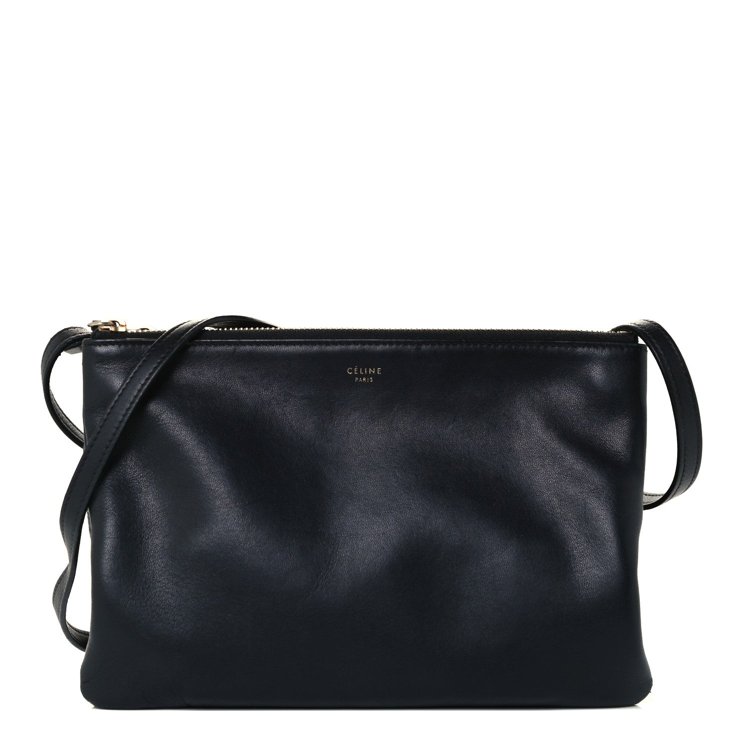 Celine Lambskin Large Trio Crossbody Bag Black 1 of 12