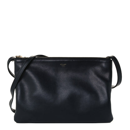 Celine Lambskin Large Trio Crossbody Bag Black 1 of 12