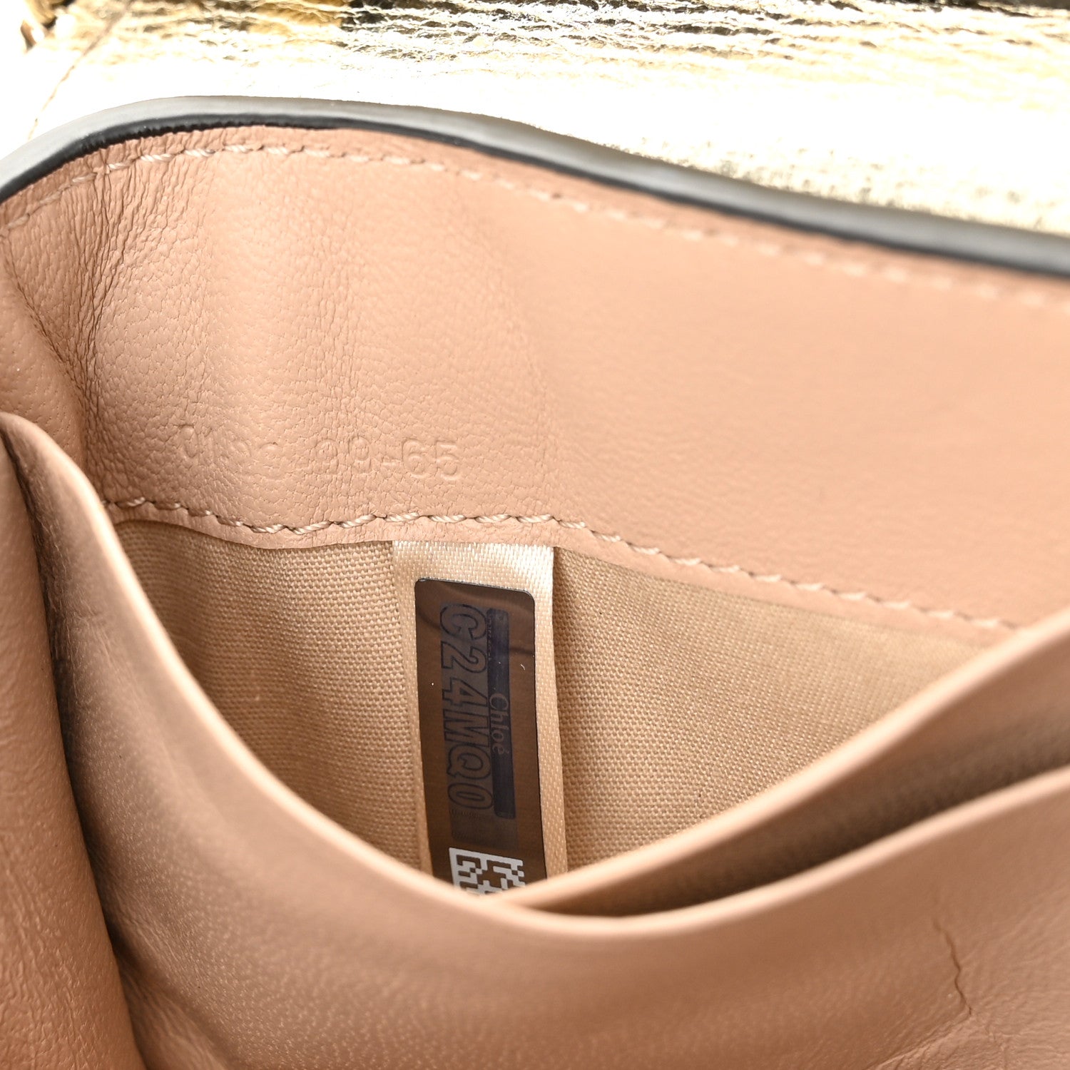 Chloe Metallic Textured Calfskin Aby Wallet on Chain Gold 6 of 11