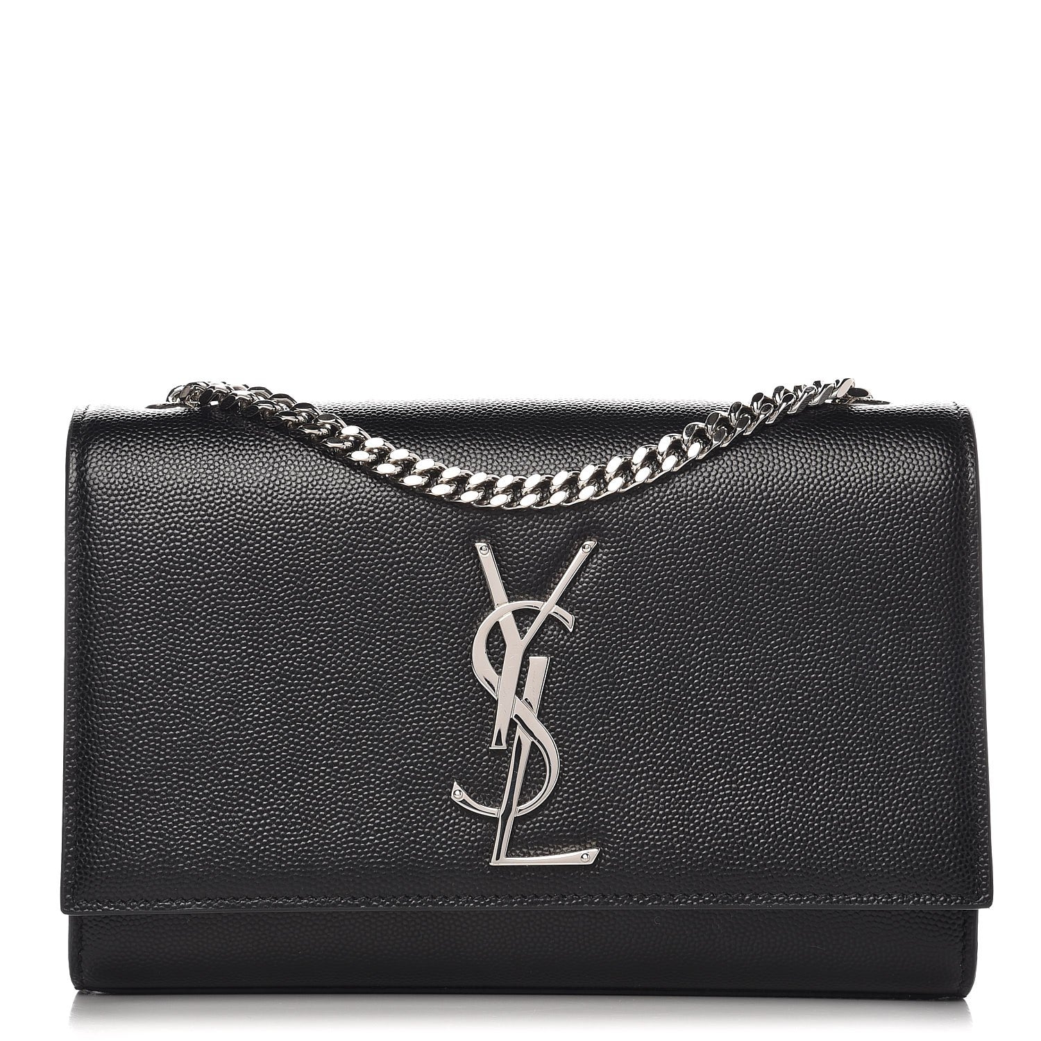 Saint Laurent Grain De Poudre Small Monogram Kate Satchel Black 1 of 7