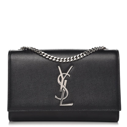 Saint Laurent Grain De Poudre Small Monogram Kate Satchel Black 1 of 7
