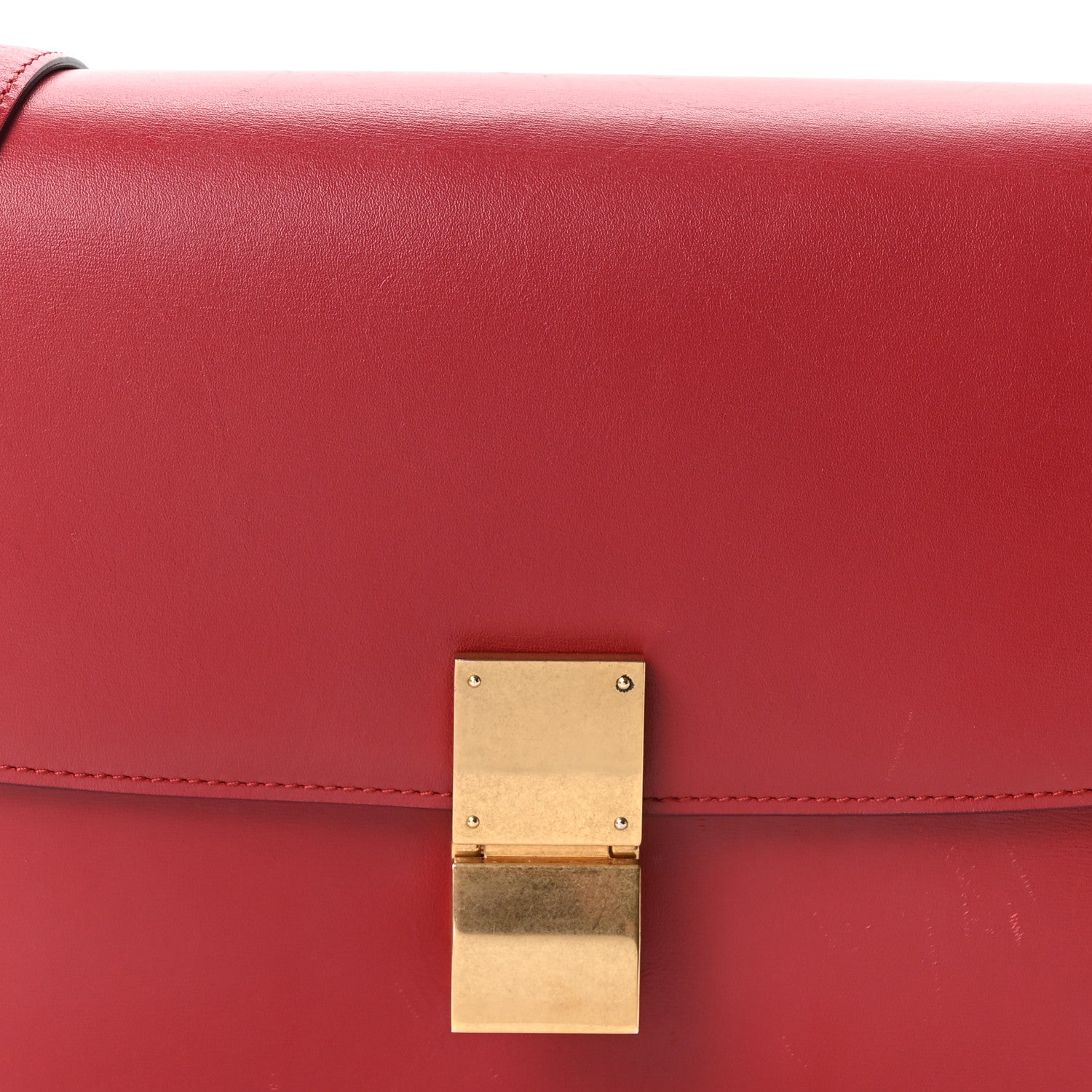 Celine Box Calfskin Medium Classic Box Flap Bag Red 8 of 10