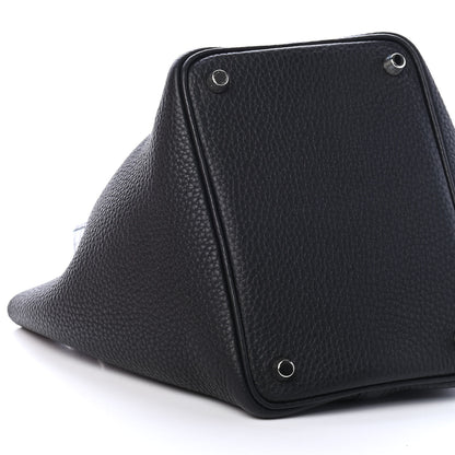 Hermes Taurillon Clemence Matte Alligator Picotin Lock Touch 18 PM Black 8 of 9