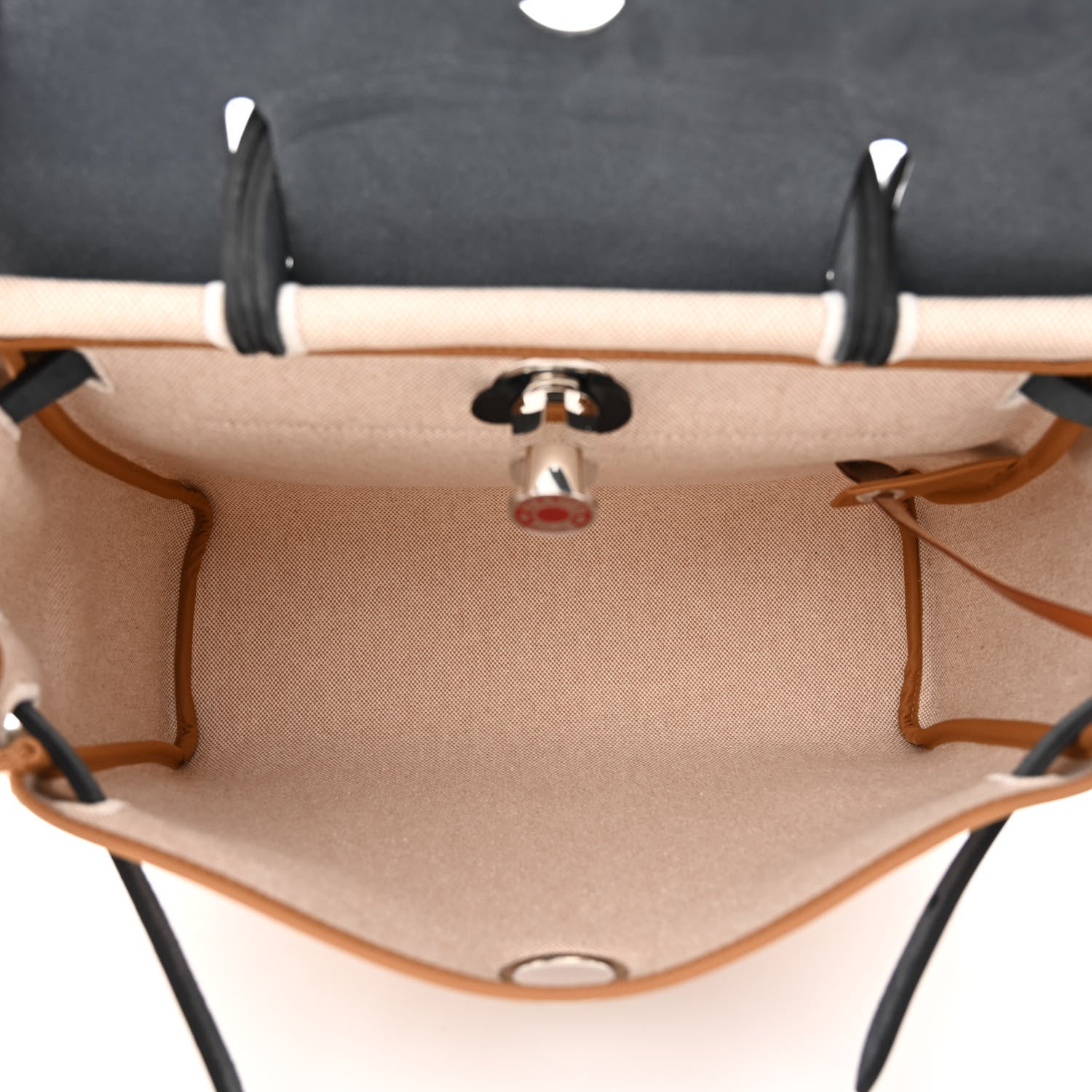 Hermes H Plume Canvas Vache Hunter Horseshoe Laque Circuit 24 Herbag Zip Retourne 31 Black Naturel Ecru 6 of 13