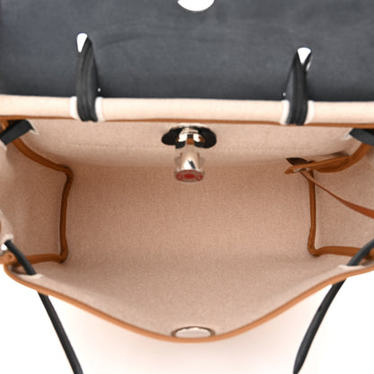 Hermes H Plume Canvas Vache Hunter Horseshoe Laque Circuit 24 Herbag Zip Retourne 31 Black Naturel Ecru 6 of 13