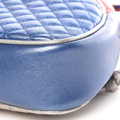Gucci Laminated Nappa Trapuntata Mini Zumi Dome Shoulder Bag Rosso Marine Argento 6 of 9