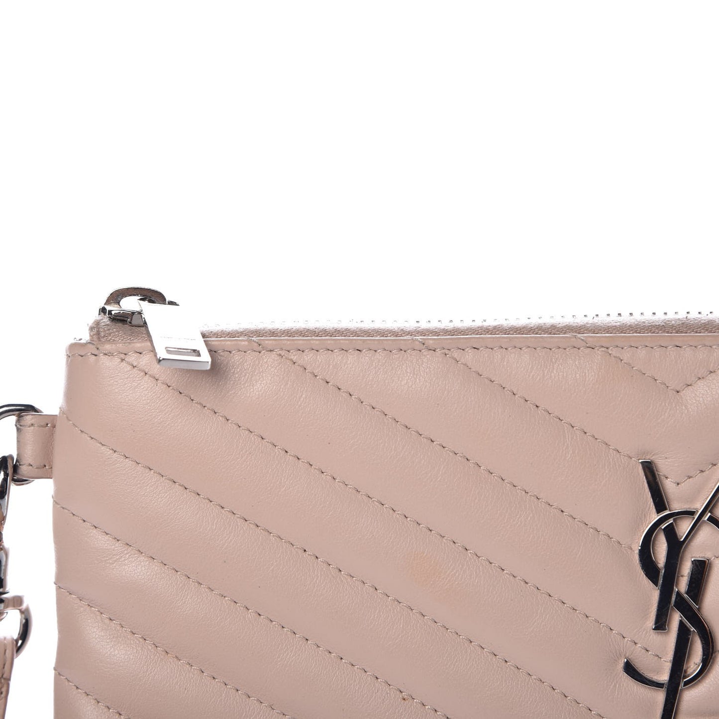 Calfskin Matelasse Chevron Monogram A5 Wristlet Rose Poudre