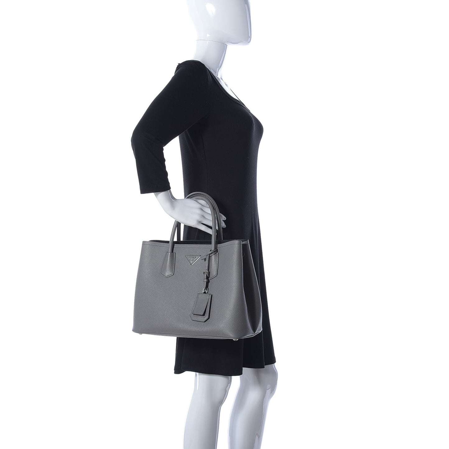 Saffiano Cuir Small Double Bag Marmo