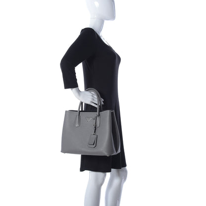 Prada Saffiano Cuir Small Double Bag Marmo 2 of 18