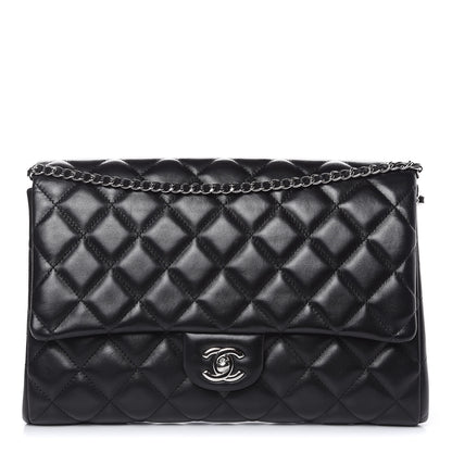 Chanel Lambskin Quilted Clutch With Chain Flap Black 1 of 11